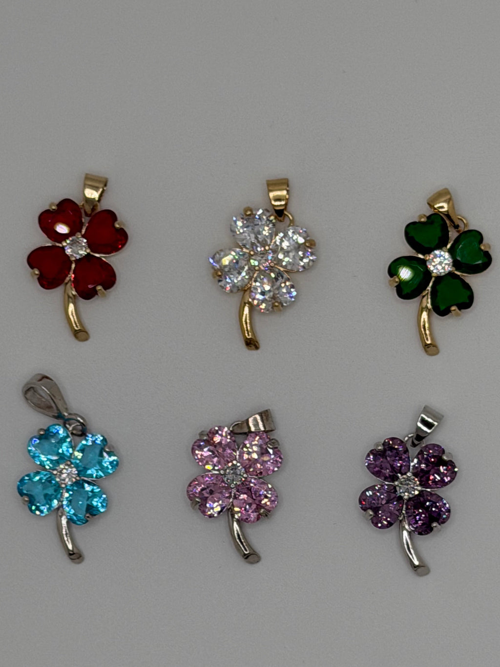 BLCZP-585Z CZ Flower Pendant “6 stone colors available”