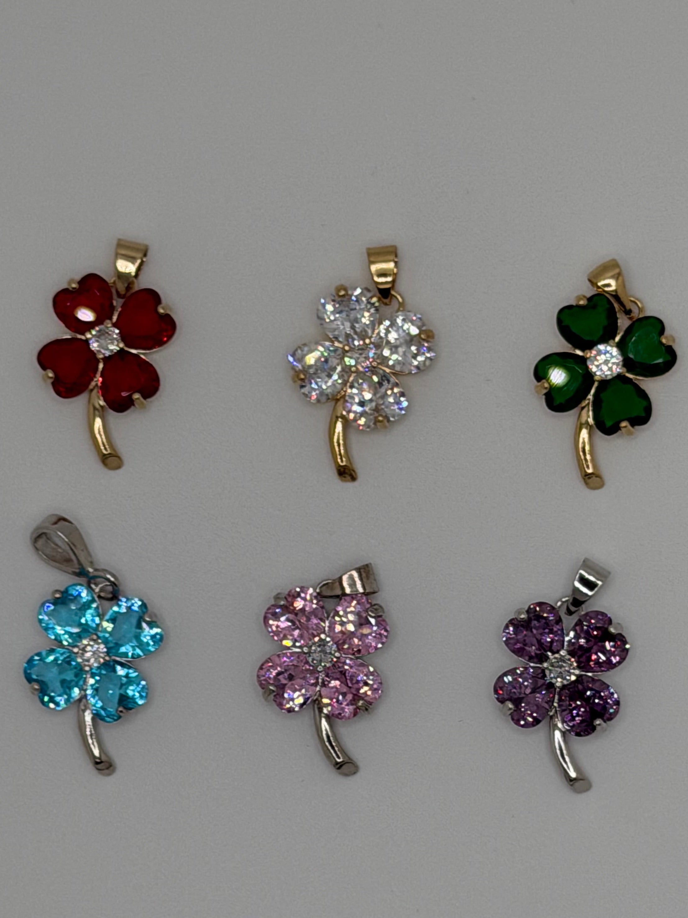 BLCZP-585Z CZ Flower Pendant “6 stone colors available”