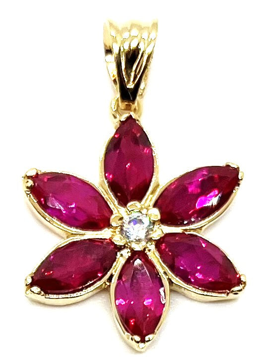 BLCZP-549 | CZ Magenta Flower Charm
