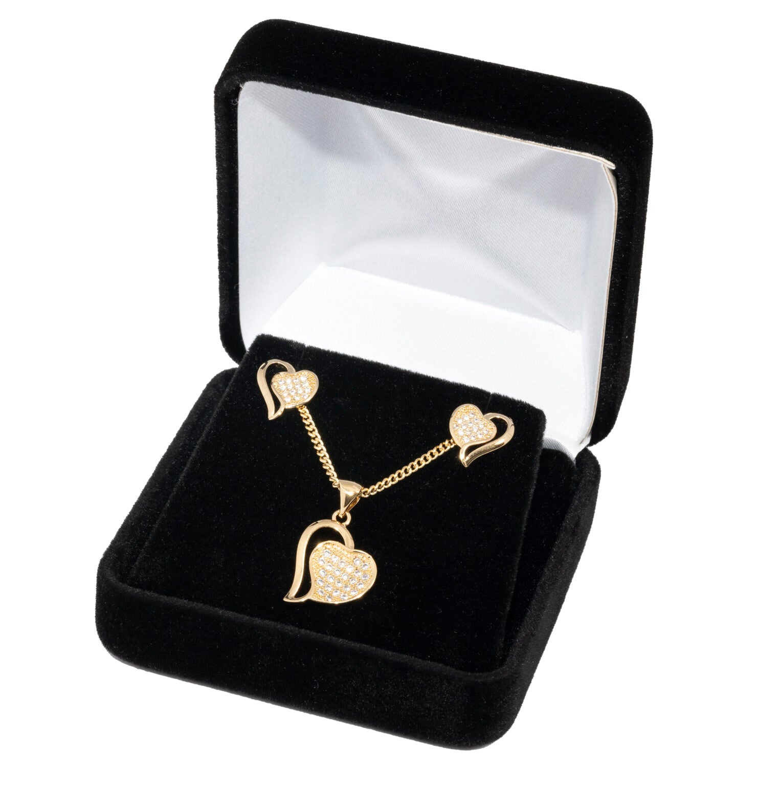 Set 47 – CZ Reflection Hearts Set
