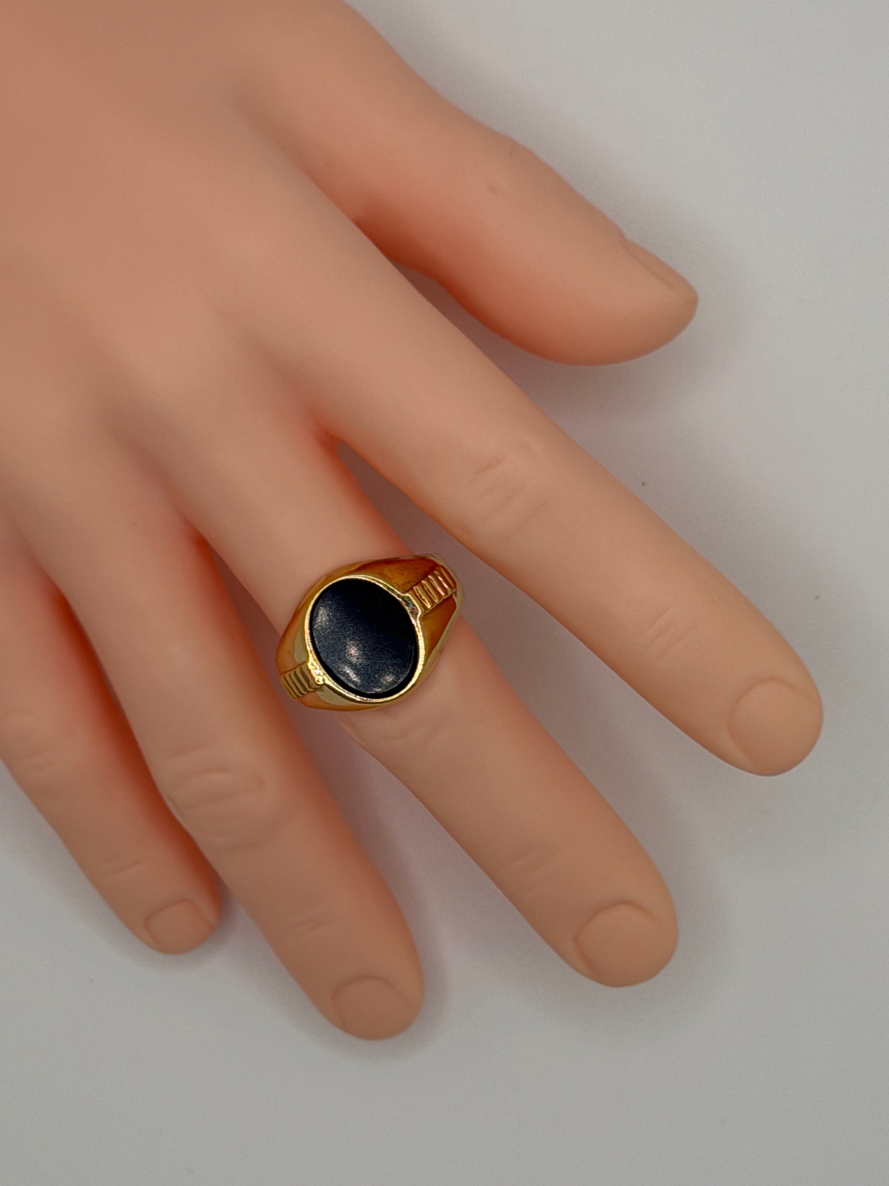 BLMN-69Z Men’s Ring Black Oval stone