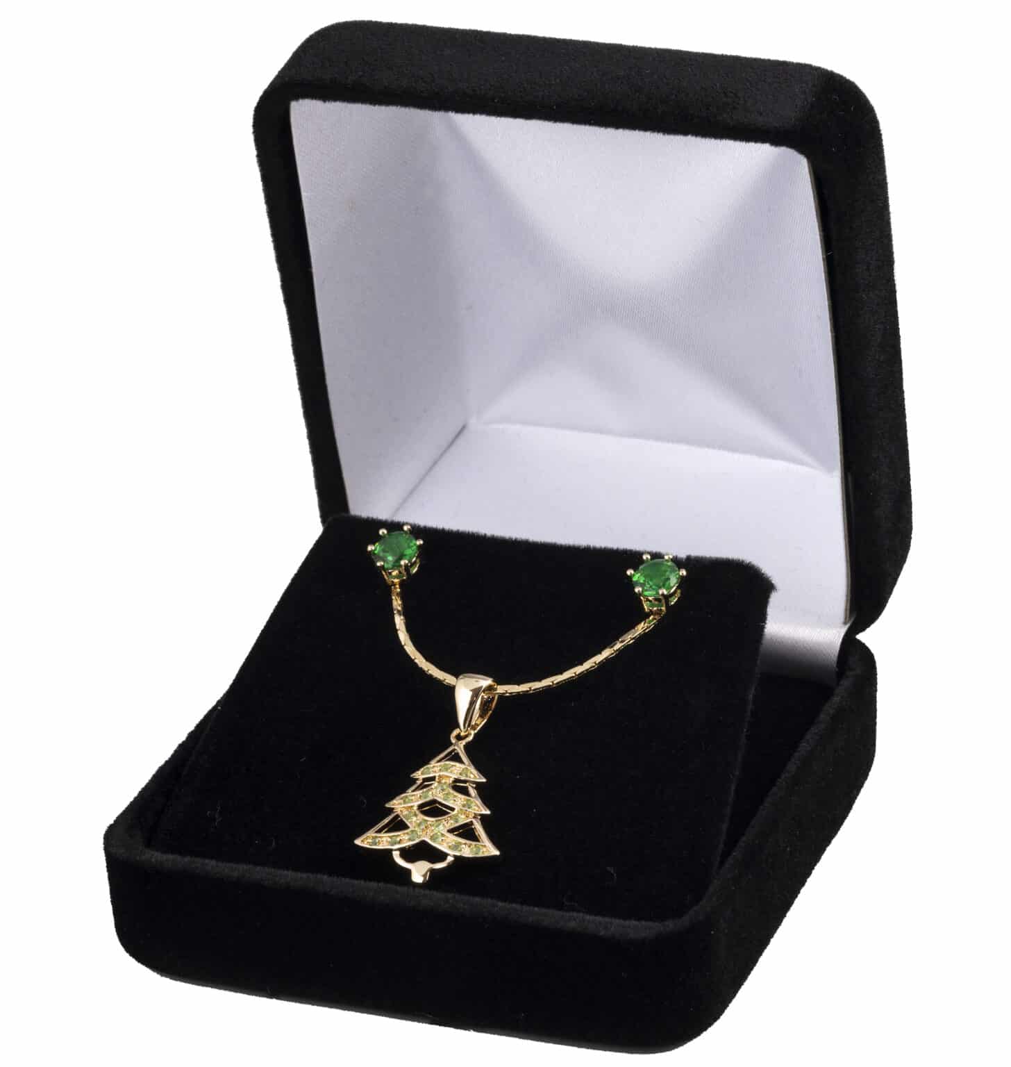 Set 33 – CZ Emerald Christmas Tree Set