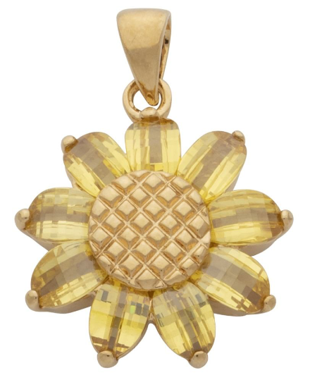 BLCZP-546Z | CZ Yellow Sunflower Pendant