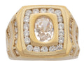 BLMN-050Z | Mens Ring CZ/Oval Center Stone