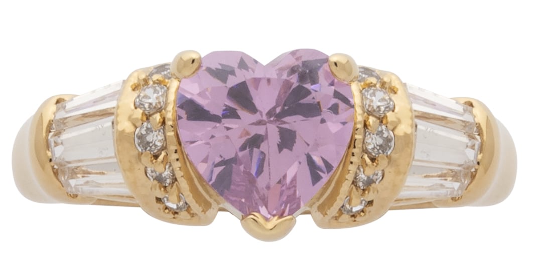BLLR-001PZ | Ladies Ring CZ Pink Heart