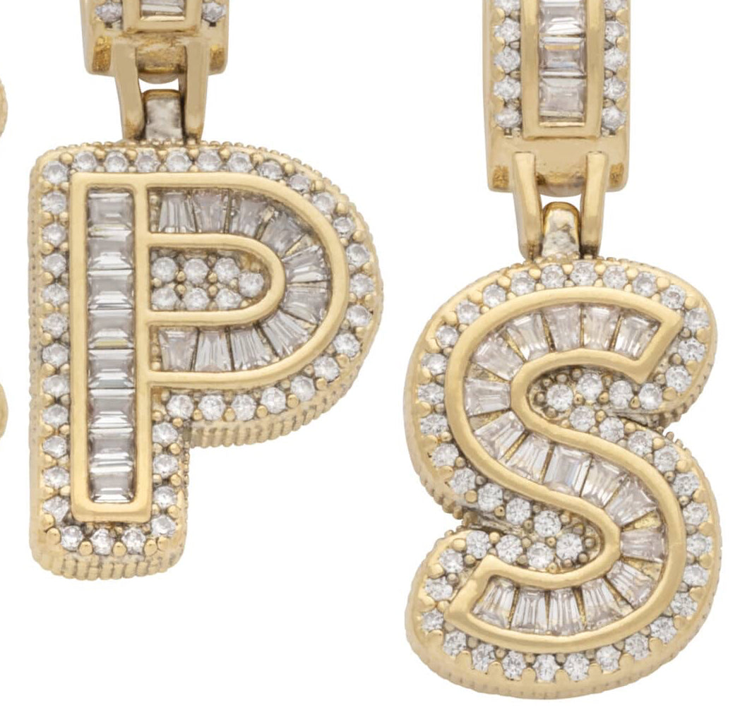BLS-1400Z Letter Pendants with CZs