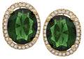 BLCZE-194Z Emerald Oval stone earrings