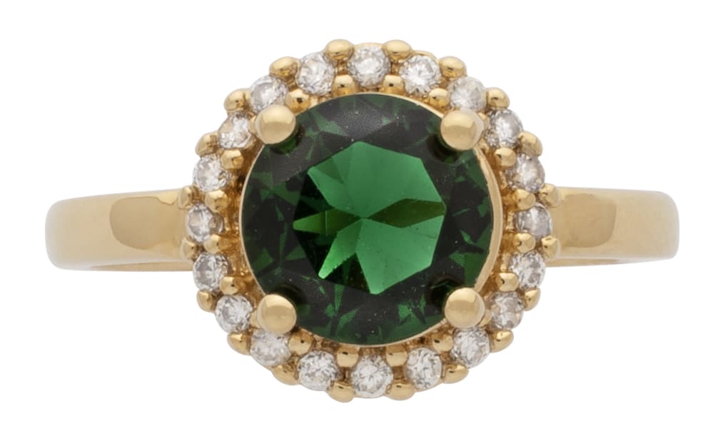 BLLR-175Z Ladies Ring CZ/Emerald center stone