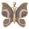 BLCZP-775Z CZ Multi colored stone butterfly pendant
