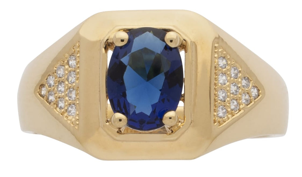 BLMN-54DZ Mens Ring CZ Red Oval Center Stone “available in 3 stone colors”