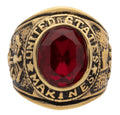 BLMN-094Z | Mens Ring Military “MARINES” Red Stone