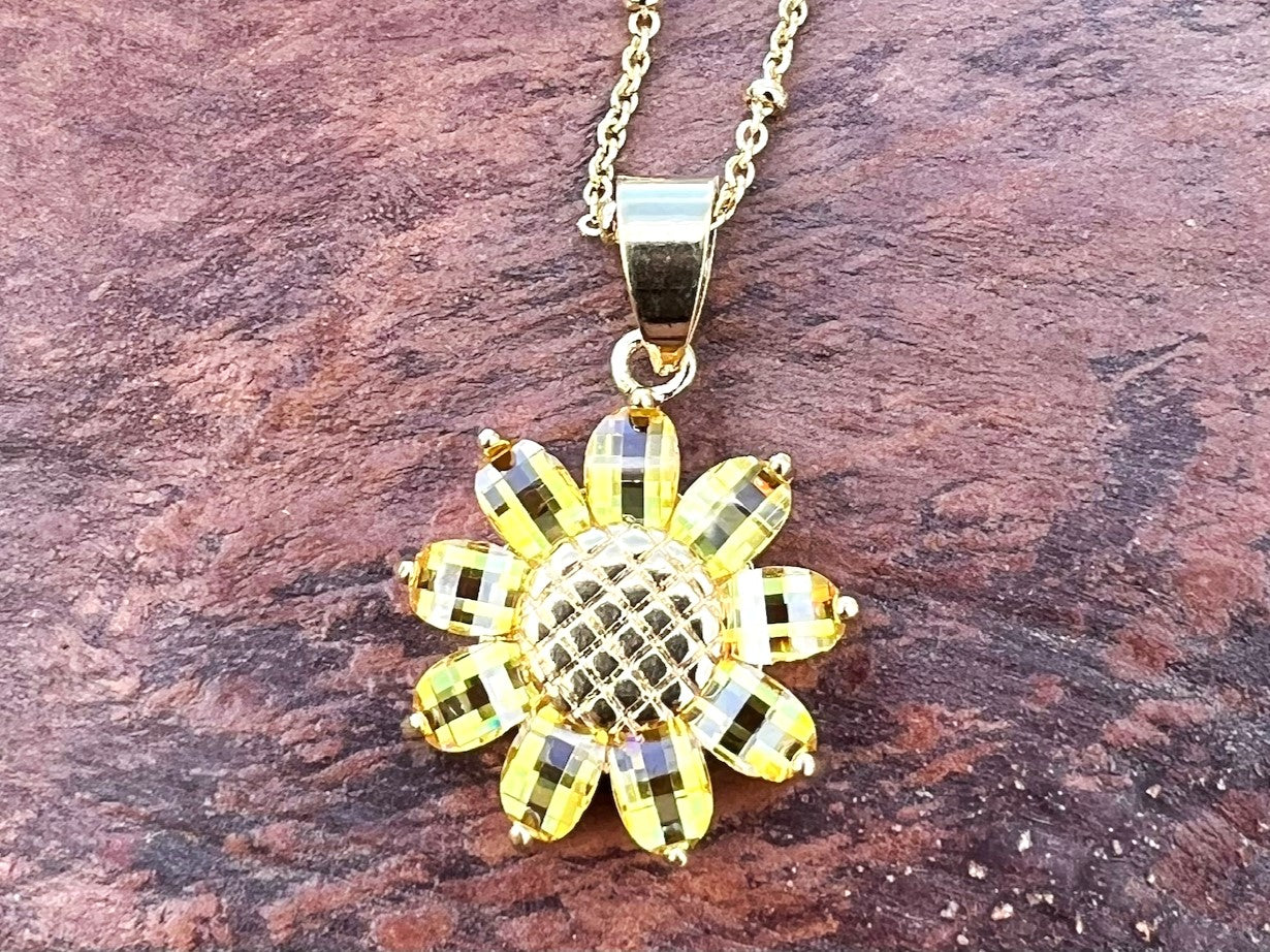 BLCZP-546Z | CZ Yellow Sunflower Pendant
