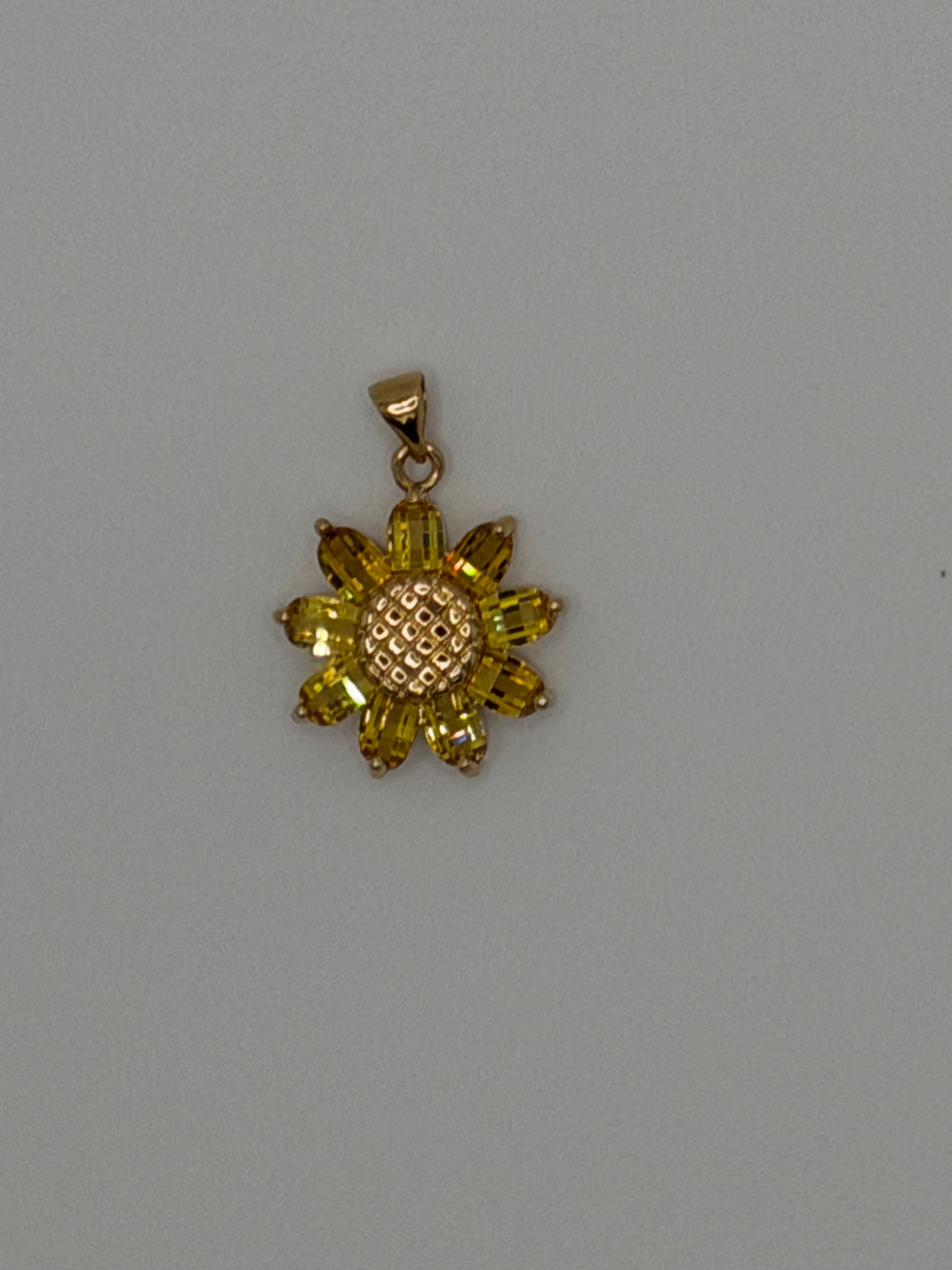 BLCZP-546Z | CZ Yellow Sunflower Pendant