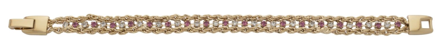 LB-103 | Rope Crystal Bracelet Pink