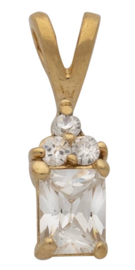 CZP-215 | CZ Rectangle Stone Birthstone Pendant “Available in 4 colors”