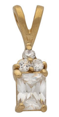 CZP-215 | CZ Rectangle Stone Birthstone Pendant “Available in 4 colors”