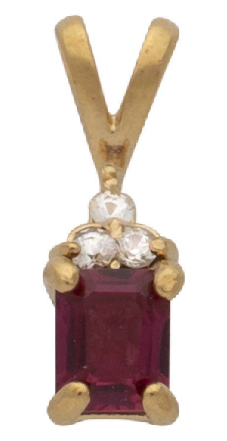 CZP-215 | CZ Rectangle Stone Birthstone Pendant “Available in 4 colors”