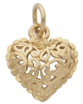 L-021 | Heart Charm Puffed Filigree
