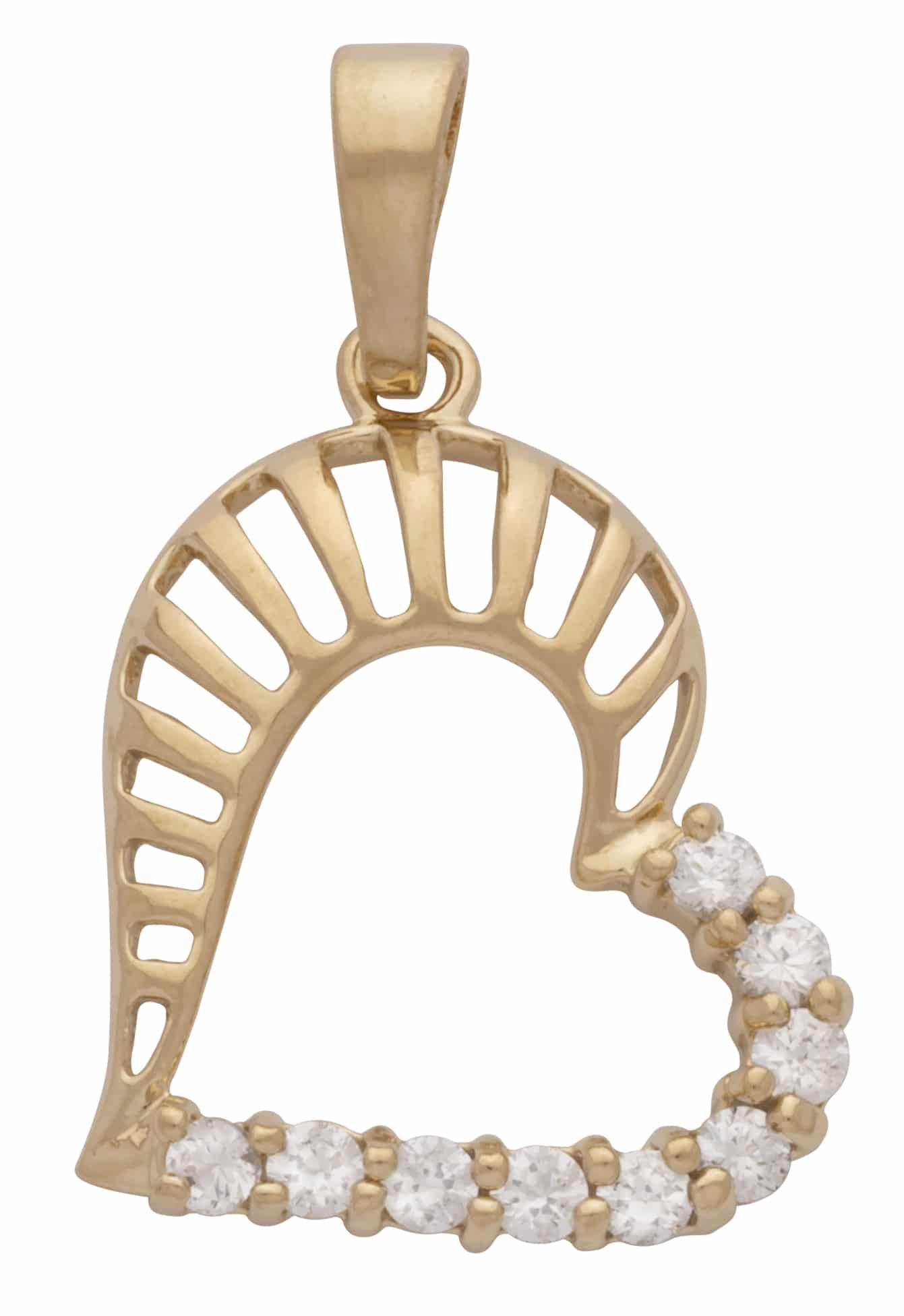 CZP-411 | CZ Vertical Heart Charm