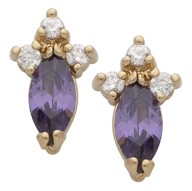 BSE-022 | Birthstone Earring-Feb/Amethyst