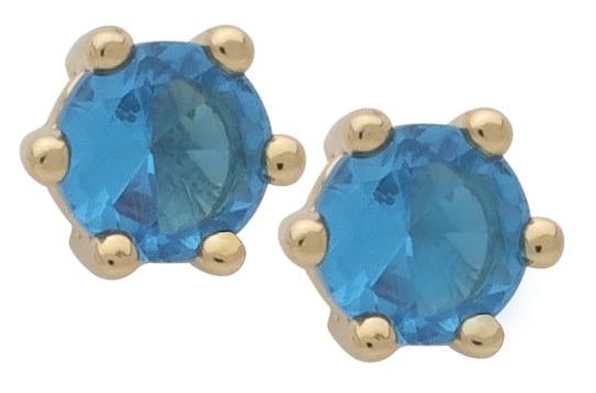 BSE-052 | Circle Birthstone Earring-Dec/Blue Zircon