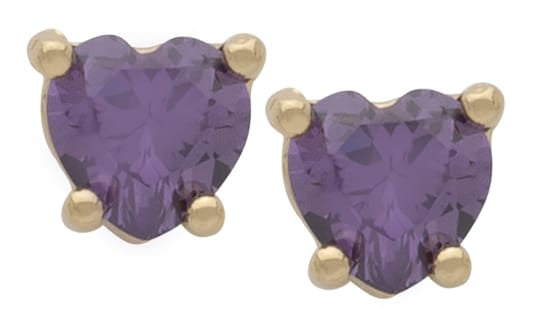 BSE-062 | Heart Birthstone Earring- Feb/Amethyst