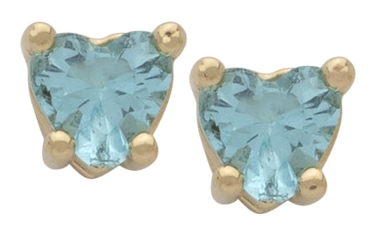 BSE-063 | Heart Birthstone Earring-Mar/Aquamarine