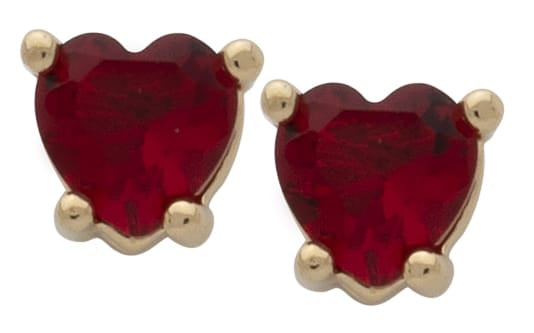 BSE-067 | Heart Birthstone Earring-Jul/Ruby