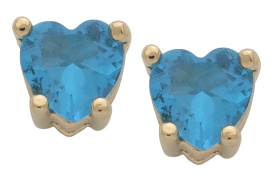 BSE-072 | Heart Birthstone Earring-Dec/Blue Zircon