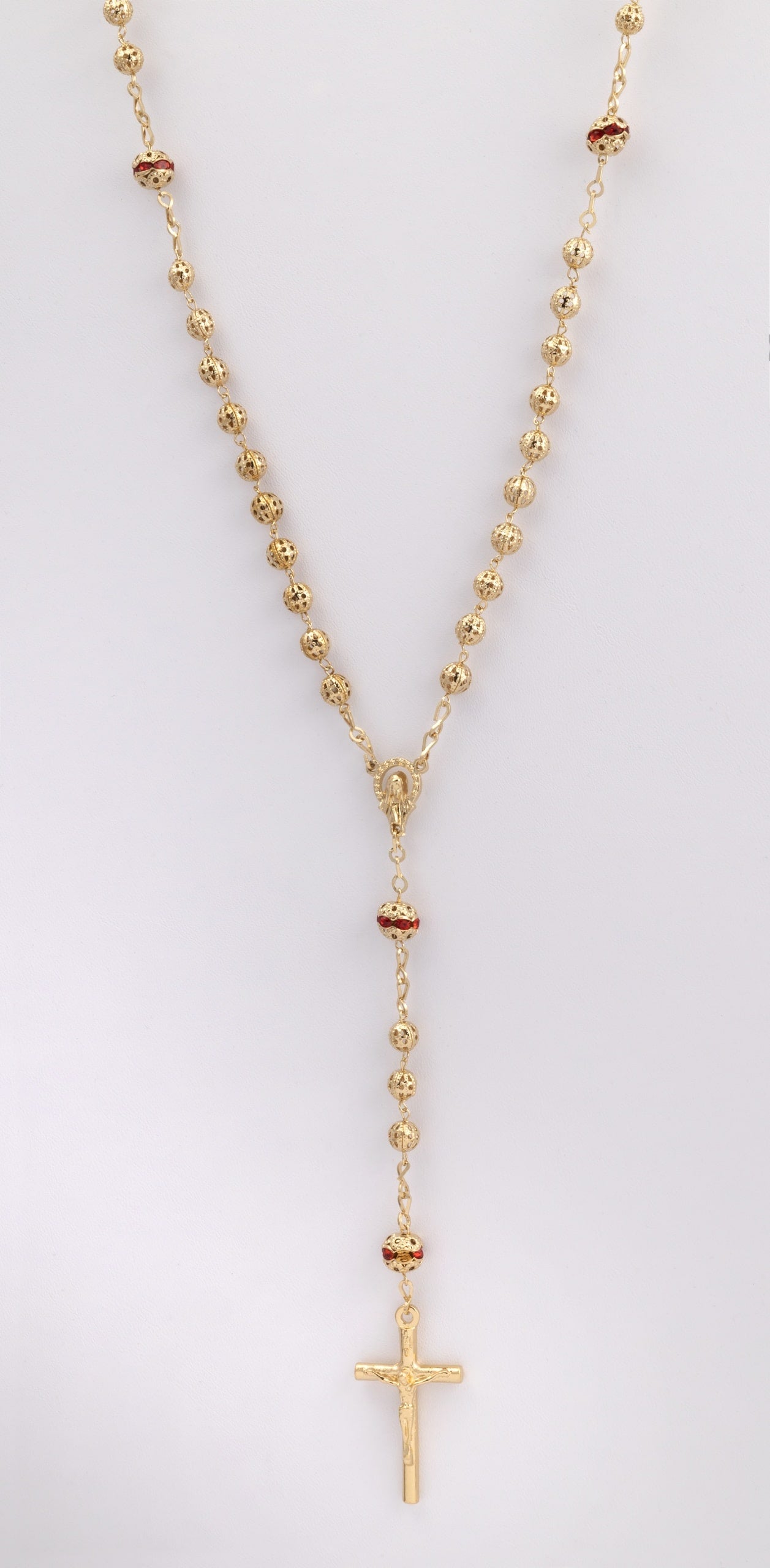 ROSE-40 | Rosary Filigree with Red Bead