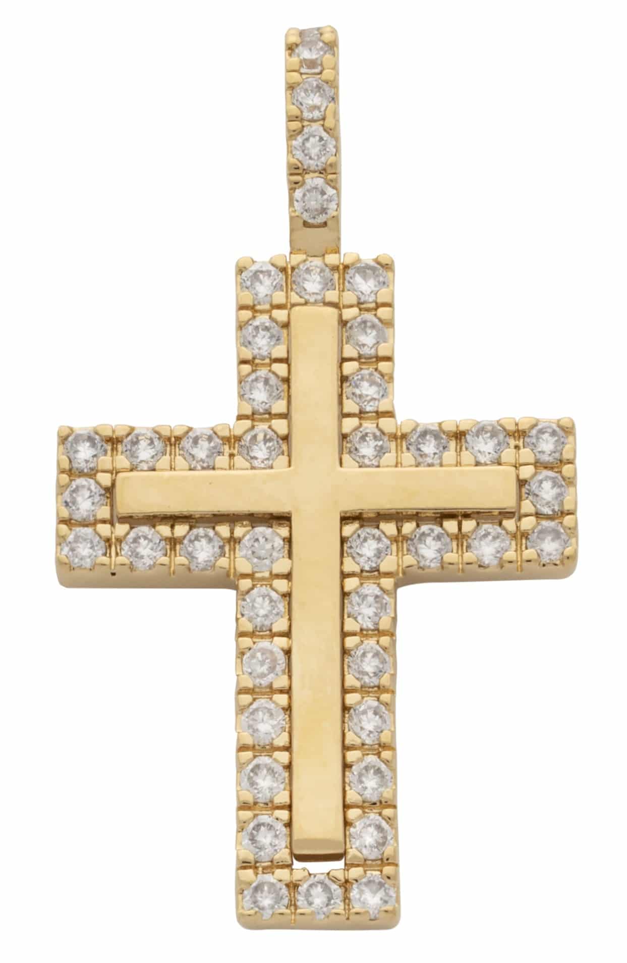 CZP-086 | CZ & Solid Cross Pendant