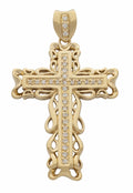 CZP-105 | CZ Filigree Border Cross Pendant