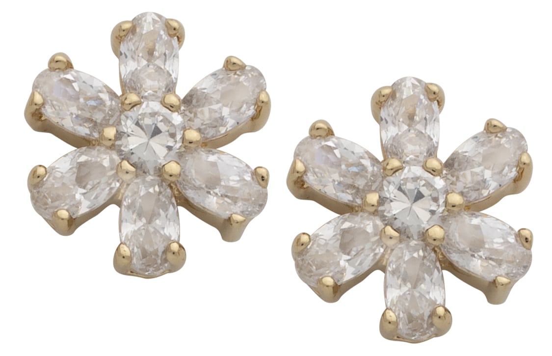 CZE-021 | CZ Clear Flower Earrings