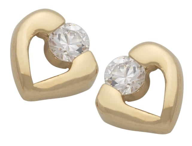 CZE-038 | CZ Mini Heart Earrings