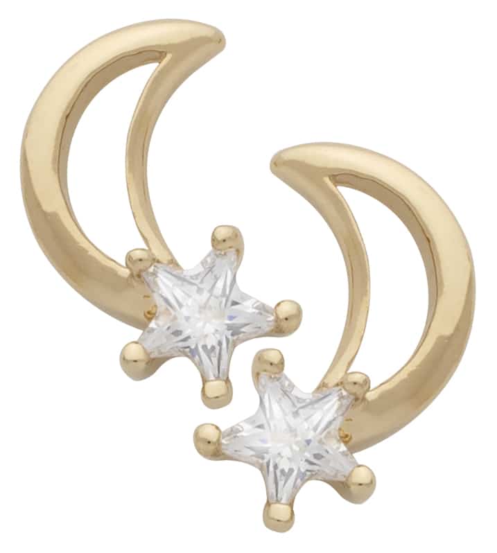 CZE-052 | CZ Star & Moon Earrings