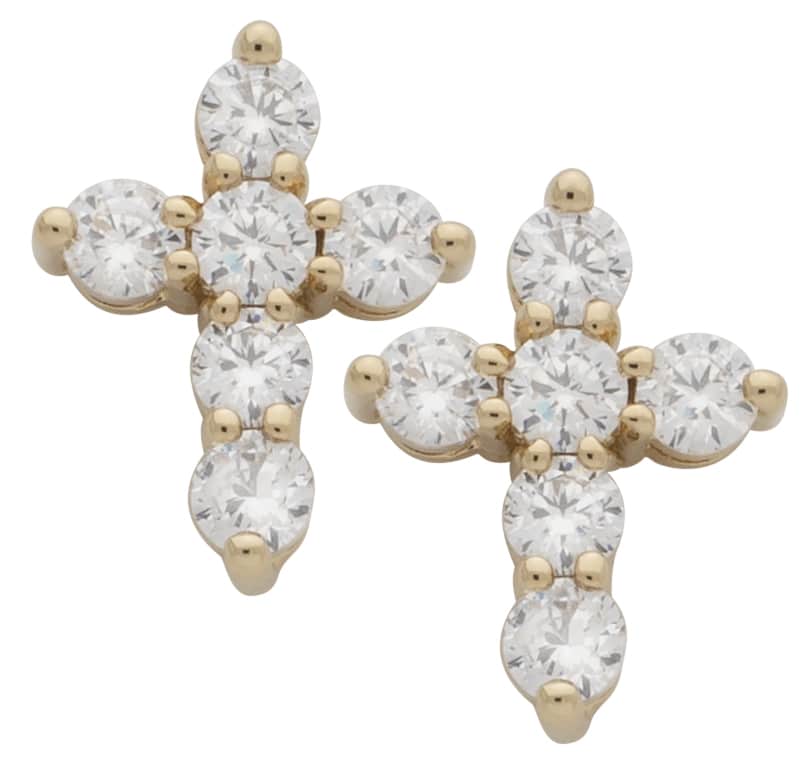 CZE-054 | CZ Cross Earrings