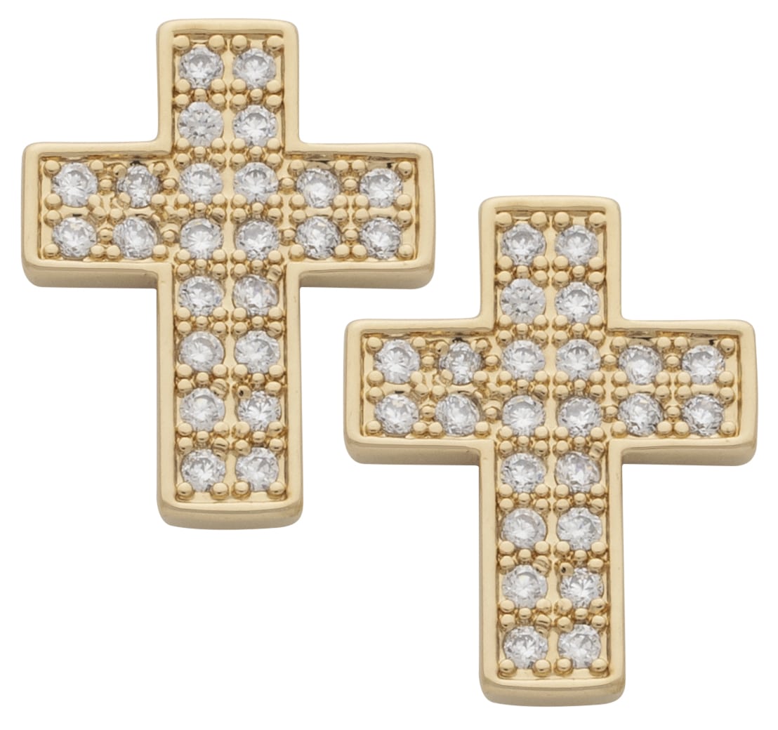 CZE-055 | CZ Cross Earrings