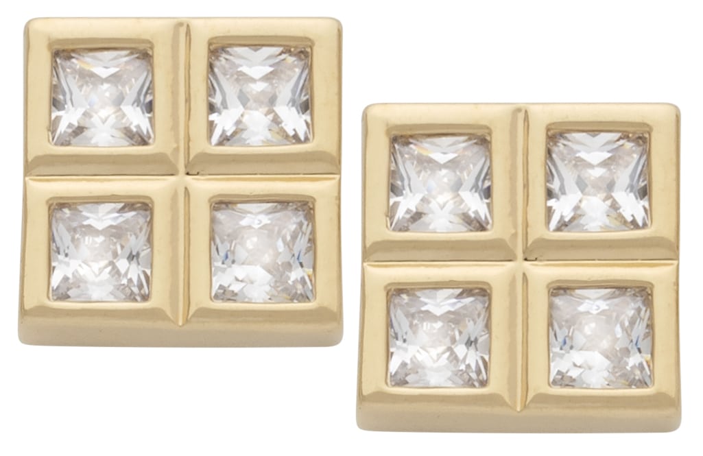 CZE-066 | 4 CZ Square Stud Earrings