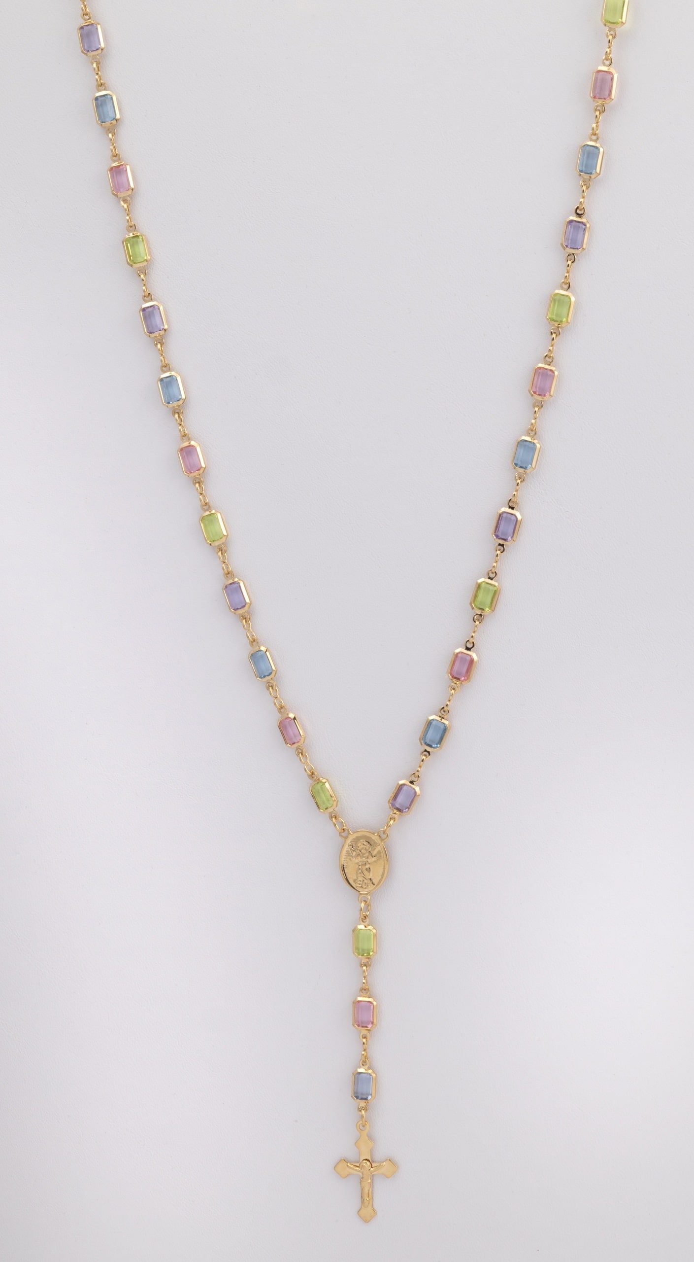 ROSE-29 | Rosary Pastel Rectangular Beads