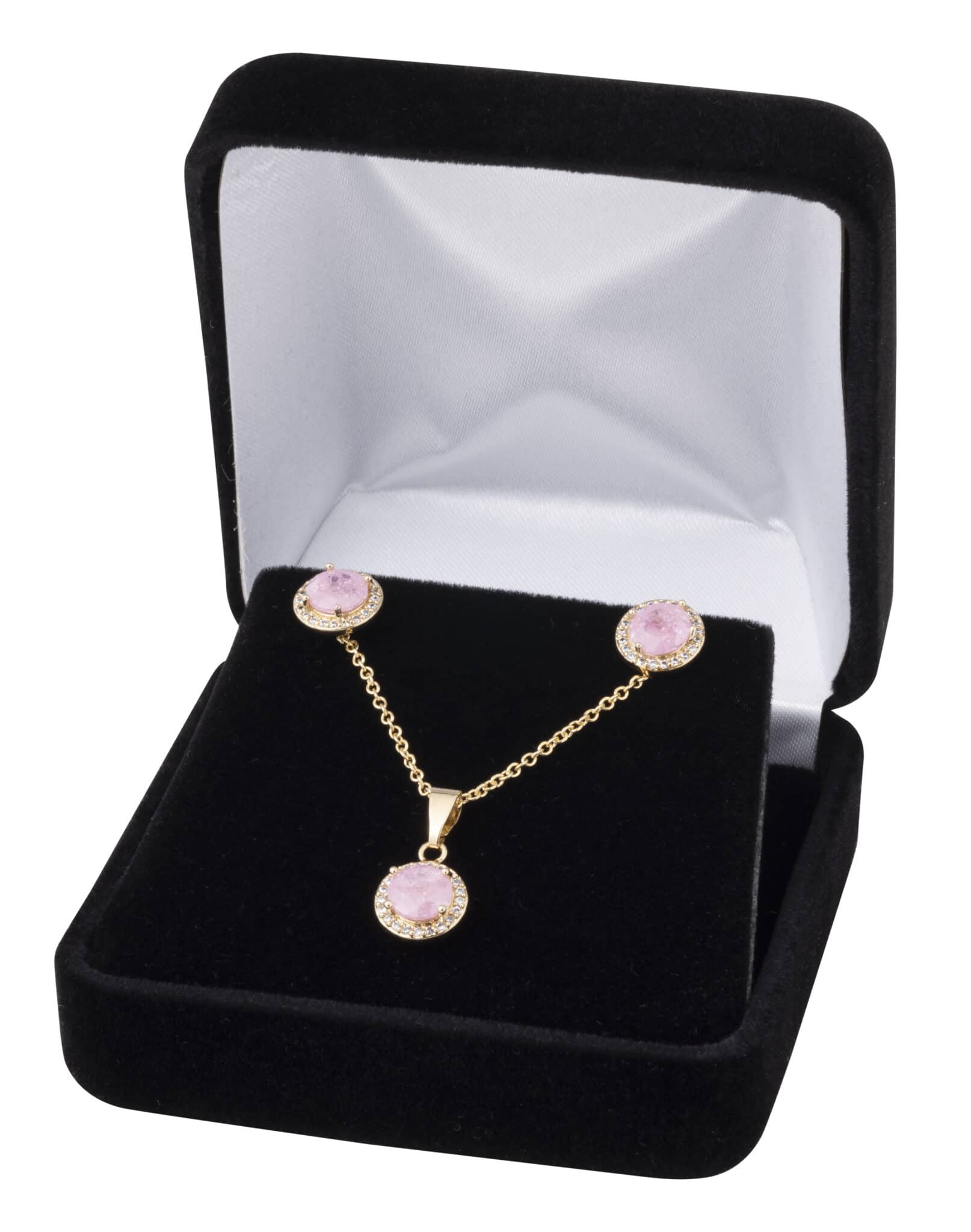 Set 3 – CZ Pink Faux Opal Set