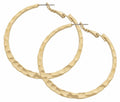 HE-008 | Hoop Earrings Medium Hammered Flat