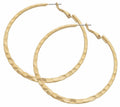HE-009 | Hoop Earrings Large Hammered Flat