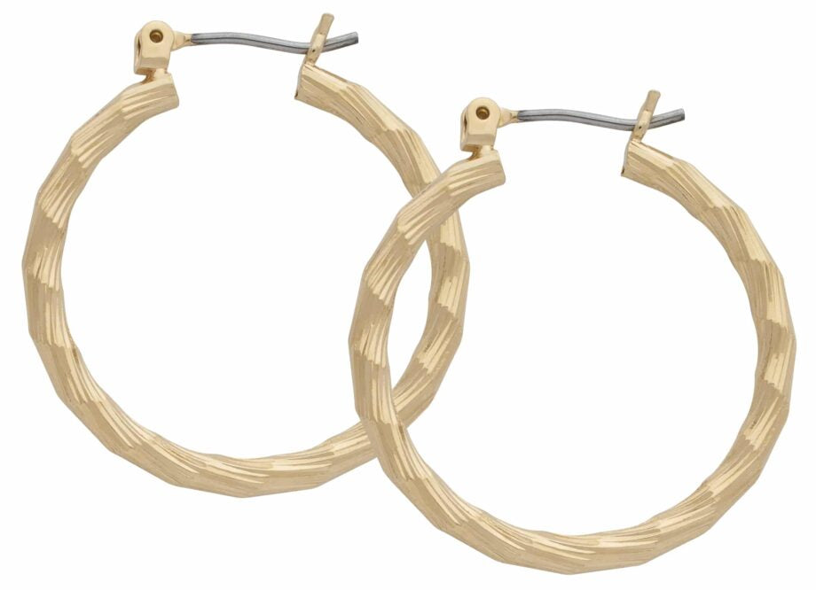 HE-096 | Hoop Earrings Diamond Cut Medium