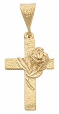 R-013 | Crucifix with Single Rose Charm
