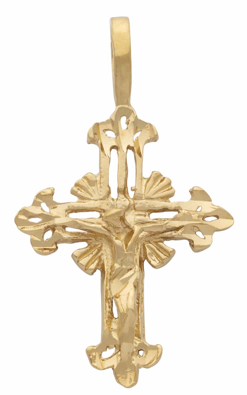 R-017 | Christ on Fleur de Lis Cross Charm