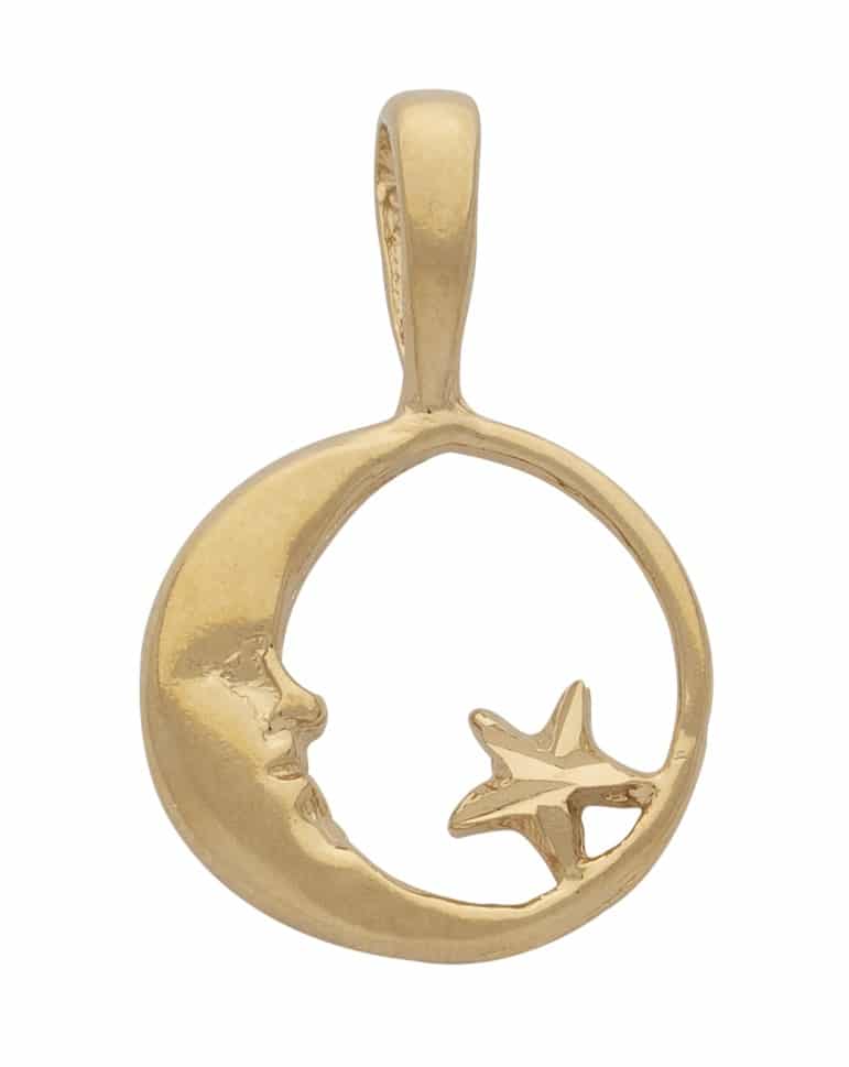 AF-032 | Crescent Moon and Star Charm Small