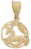 U-017 | Kneeling Unicorn Circular Charm