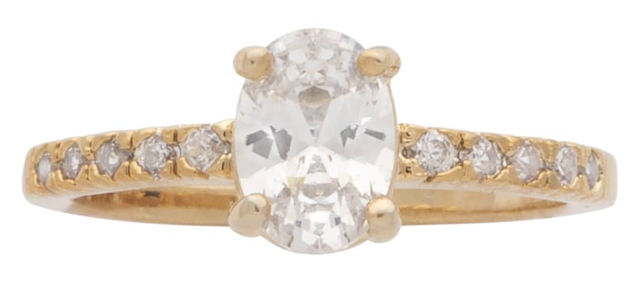 LR-238 | Ladies Ring CZ/Oval Center Stone