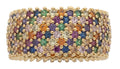 LR-246 | Ladies Ring CZ Multi-Colored Stones Wide Band