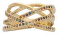 LR-248 | Ladies Ring CZ Multi-Colored Stones Weaved with Solid Bands